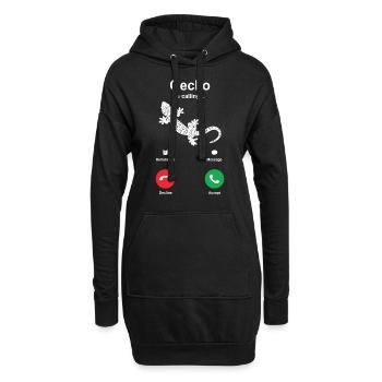 Gecko - Hoodie-Kleid - Schwarz - Vorne