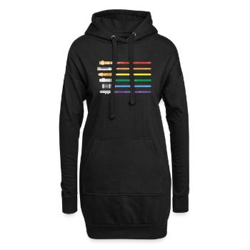 Lichtschwert Regenbogen Homosexuell Stolz Lesben LGBT - Hoodie-Kleid - Schwarz - Vorne