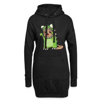 Cat Dino Trex Tyrannosaurus costume dinosaure - Sweat-shirt à capuche long Femme - noir - Devant