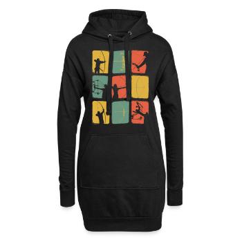 Arc à poulies arc classique rétro arc classique - Sweat-shirt à capuche long Femme - noir - Devant