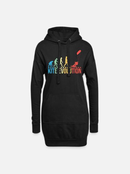 Kite Kitesurfing Kitesurfen Kiten - Hoodie-Kleid - Schwarz