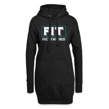 Fatigué - Sweat-shirt à capuche long Femme - noir - Devant