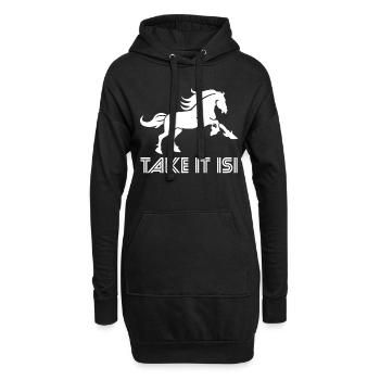 Cheval islandais - Sweat-shirt à capuche long Femme - noir - Devant