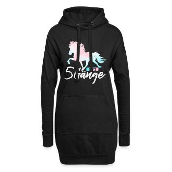 Islandpferd - Hoodie-Kleid - Schwarz - Vorne