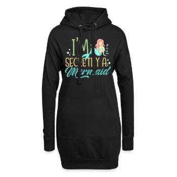 Meerjungfrau - Hoodie-Kleid - Schwarz - Vorne