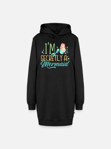 Meerjungfrau - Hoodie-Kleid - Schwarz
