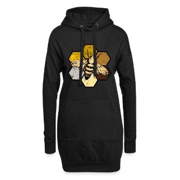 Biene Honigbiene Imker Honig Geschenk - Hoodie-Kleid - Schwarz - Vorne