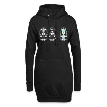 3 Affen Sehe nichts Höre Nichts Distancing - Hoodie-Kleid - Schwarz - Vorne