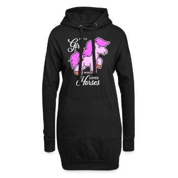 Conception de cheval pour les filles - Sweat-shirt à capuche long Femme - noir - Devant