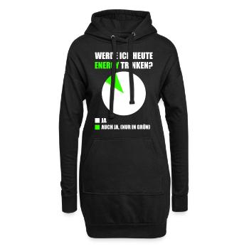 Energy Drink Energydrink Fokus Booster Spruch - Hoodie-Kleid - Schwarz - Vorne