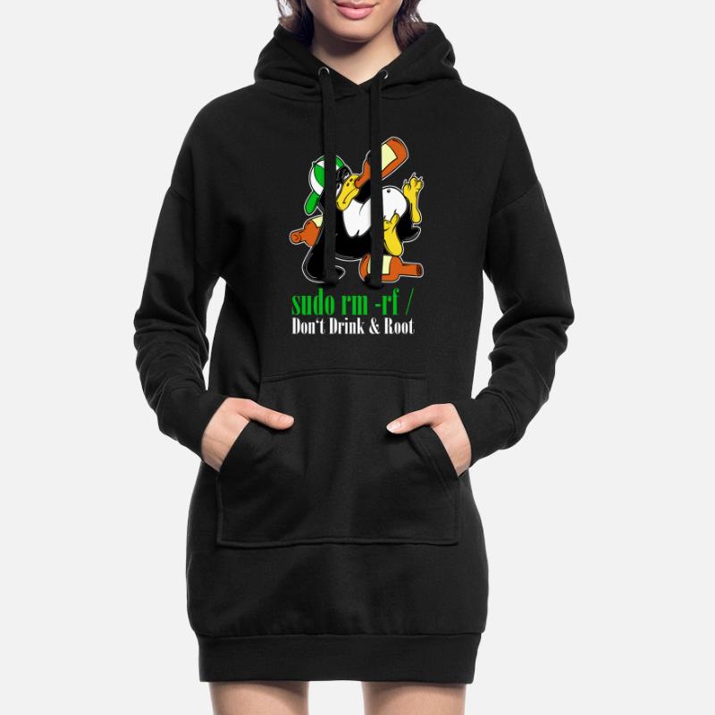 Linux Pinguin Sudo Admin Lustig Informatik PC Nerd Hoodie-Kleid