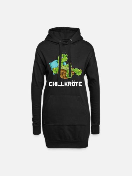 Chillkröte Schildkröte Chillen Turtle Geschenk - Hoodie-Kleid - Schwarz
