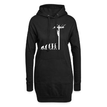 Elektriker / Mast - Evolution des Menschen /Darwin - Hoodie-Kleid - Schwarz - Vorne