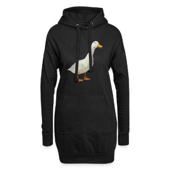 Gans - Polygon / Dreieck - Hoodie-Kleid - Schwarz - Vorne