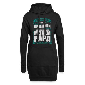 Ich versuche mich zu benehmen aber - Papa Kinder - Hoodie-Kleid - Schwarz - Vorne