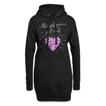 Altenpflegerin mit viel Herz - Hoodie-Kleid - Schwarz - Vorne