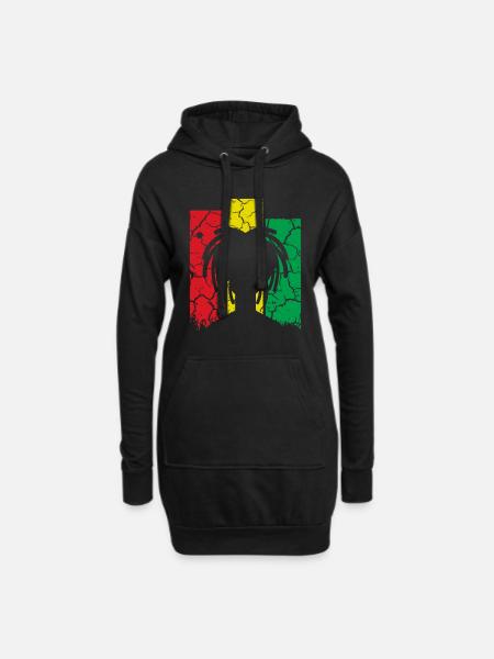 Reggae Musik - Hoodie-Kleid - Schwarz