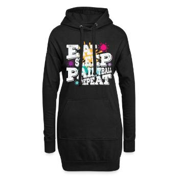 Eat Sleep Paintball Repeat - Hoodie-Kleid - Schwarz - Vorne