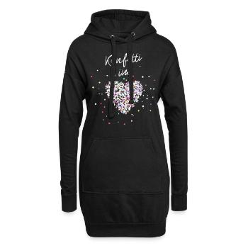 Konfetti im Herzen - Hoodie-Kleid - Schwarz - Vorne
