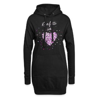 Konfetti im Herzen - Hoodie-Kleid - Schwarz - Vorne