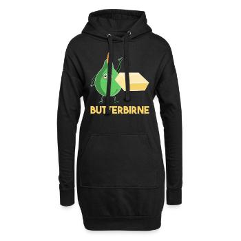 Butterbirne Lustiges Obst Butter Birne Geschenk - Hoodie-Kleid - Schwarz - Vorne