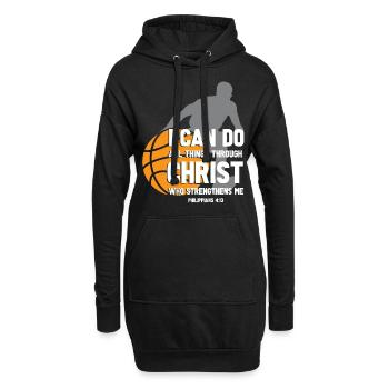 Club de sport de basket-ball Jesus - Sweat-shirt à capuche long Femme - noir - Devant