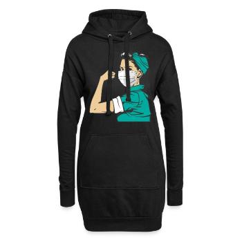 Rose The Riveter - Nurse Nurse - Hoodie-Kleid - Schwarz - Vorne