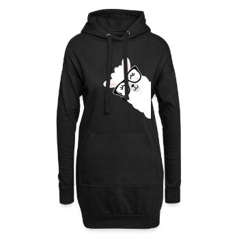 Süßes Llama Alpaka Geschenk Springen Spucken - Hoodie-Kleid - Schwarz - Vorne