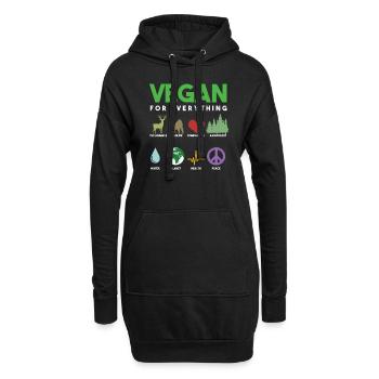 Veganismus Vegetarischer Feinschmecker Veggies Geschenke Vegan - Hoodie-Kleid - Schwarz - Vorne