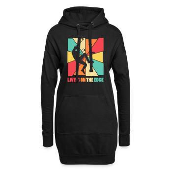 Leben am Rande Kletterwand - Hoodie-Kleid - Schwarz - Vorne