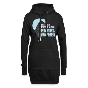 Lustig Gleitschirmfliegen Fallschirm Geschenk - Hoodie-Kleid - Schwarz - Vorne
