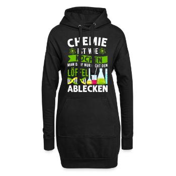 Chemie Ist Wie Kochen Laboranten Lustige Sprüche - Hoodie-Kleid - Schwarz - Vorne