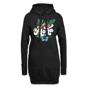 Aloha Hibiscus Hawaii - Hoodie-Kleid - Schwarz - Vorne