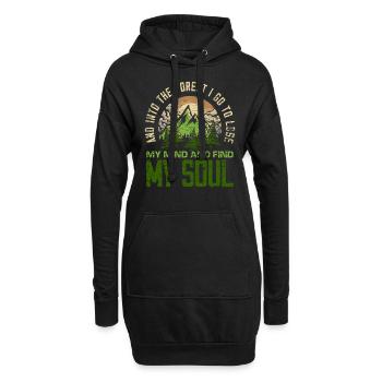 Randonnée esprit forêt - Sweat-shirt à capuche long Femme - noir - Devant