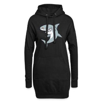 grand requin amant de requin cool - Sweat-shirt à capuche long Femme - noir - Devant