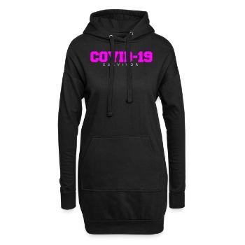 survivant du virus corona - Sweat-shirt à capuche long Femme - noir - Devant