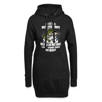 Fischershirt Angeln Forelle Petri Heil Geschenk - Hoodie-Kleid - Schwarz - Vorne