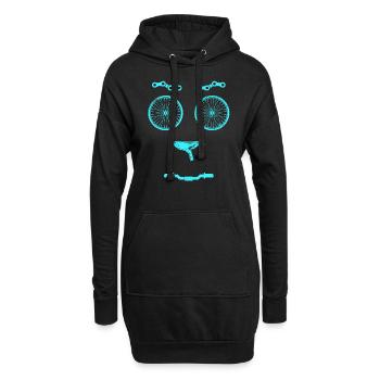 Fahrad Fahren Bike - Hoodie-Kleid - Schwarz - Vorne