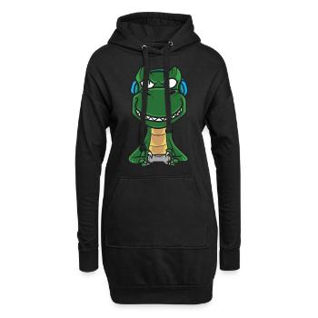 Console de jeu Gamer T-Rex - Sweat-shirt à capuche long Femme - noir - Devant