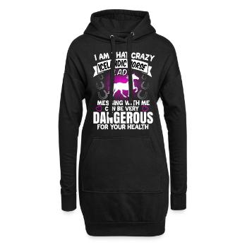 Cadeau Isi rôti de chevaux islandais - Sweat-shirt à capuche long Femme - noir - Devant