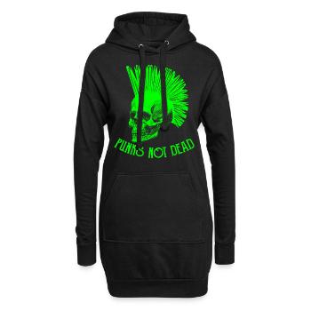 Les punks ne sont pas morts en disant le crâne de coiffure punk - Sweat-shirt à capuche long Femme - noir - Devant