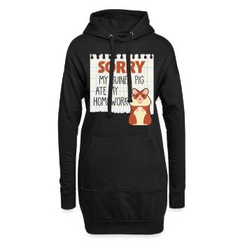 Cochons d'Inde devoirs étudiants paresseux - Sweat-shirt à capuche long Femme - noir - Devant