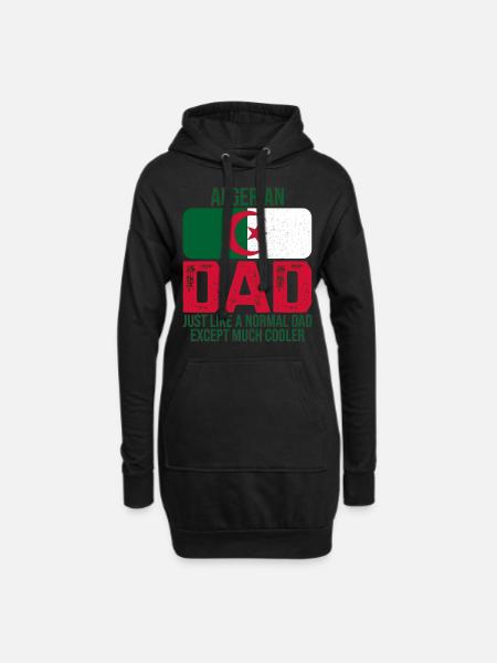 Algerian father Algeria flag father's day - Hoodie Dress - black
