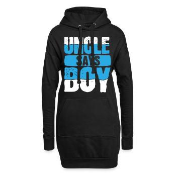 Gender Reveal Uncle - Hoodie-Kleid - Schwarz - Vorne