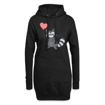 waschbär waschbär liebhaber - Hoodie-Kleid - Schwarz - Vorne