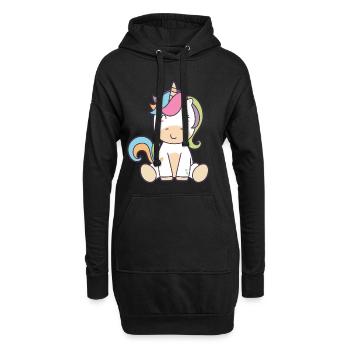 Licorne bébé mignon licorne - Sweat-shirt à capuche long Femme - noir - Devant