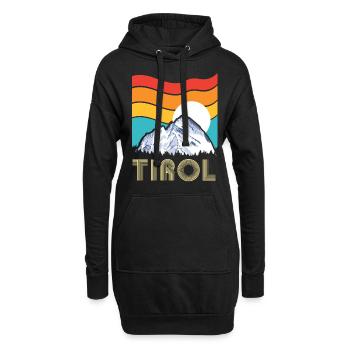 Montagnes rétro du Tyrol - Sweat-shirt à capuche long Femme - noir - Devant
