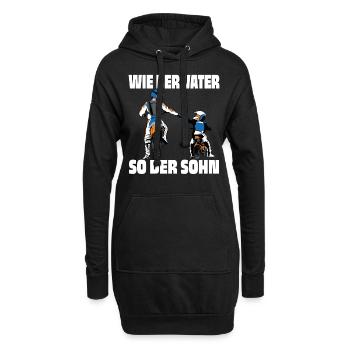mottorad vater sohn geschenk - Hoodie-Kleid - Schwarz - Vorne