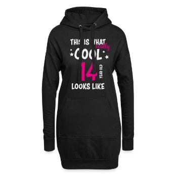14. Geburtstag 14 Jahre Geschenk - Hoodie-Kleid - Schwarz - Vorne