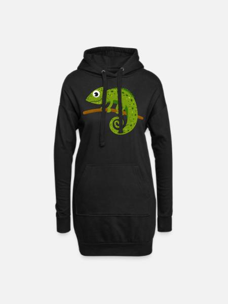 Caméléon - Sweat-shirt à capuche long Femme - noir